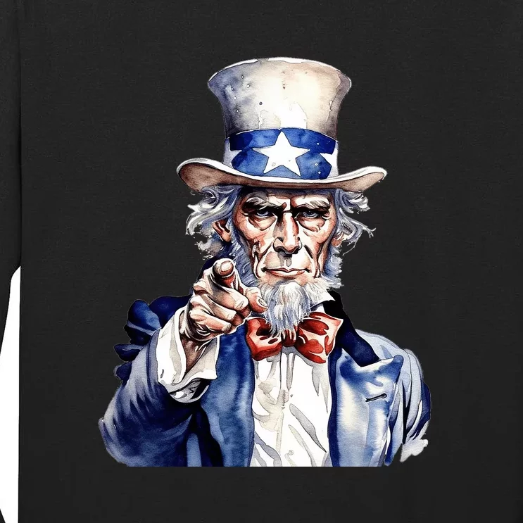 Uncle Sam I Want You | Uncle Sam Day Tall Long Sleeve T-Shirt