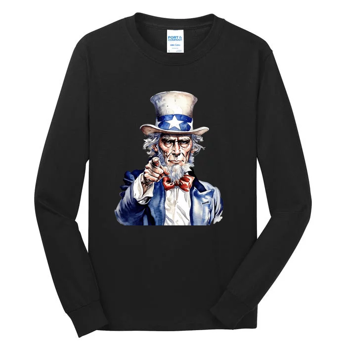 Uncle Sam I Want You | Uncle Sam Day Tall Long Sleeve T-Shirt