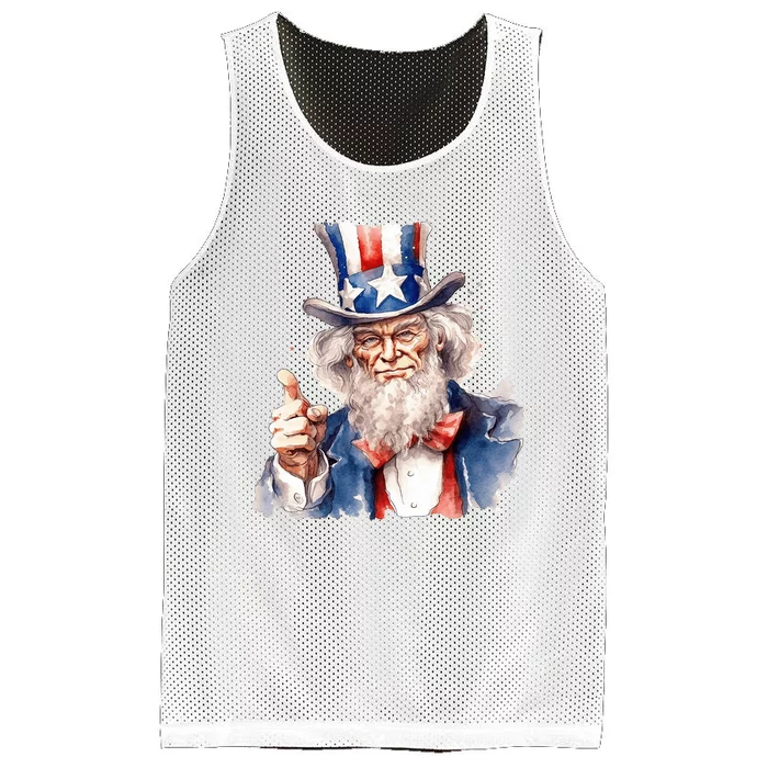 Uncle Sam I Want You | Uncle Sam Day Mesh Reversible Basketball Jersey Tank