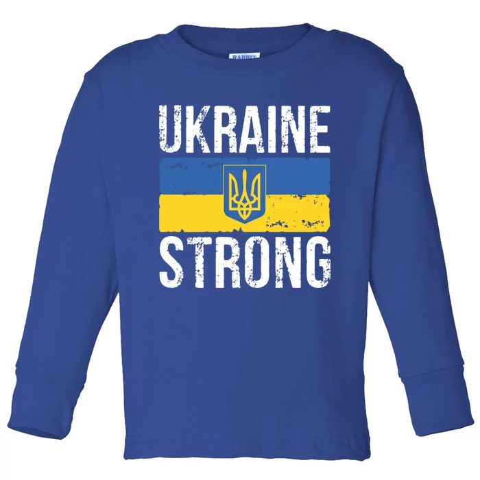 Ukraine Strong I Stand With Ukraine Flag Outfit Cool Gift Toddler Long Sleeve Shirt