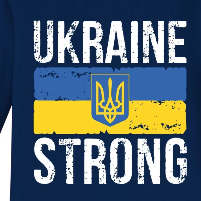 Ukraine Strong I Stand With Ukraine Flag Outfit Cool Gift Baby Long Sleeve Bodysuit