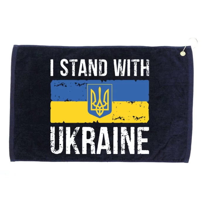 Ukrainians Support I Stand With Ukraine Flag Tees Meaningful Gift Grommeted Golf Towel