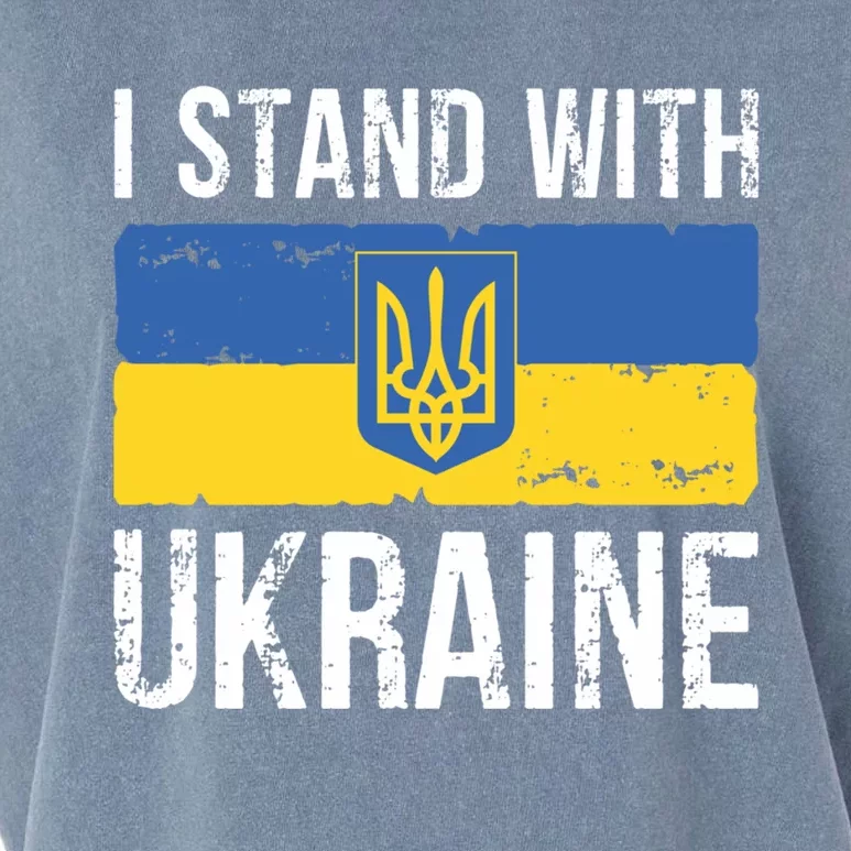 Ukrainians Support I Stand With Ukraine Flag Tees Cool Gift Garment-Dyed Women's Muscle Tee