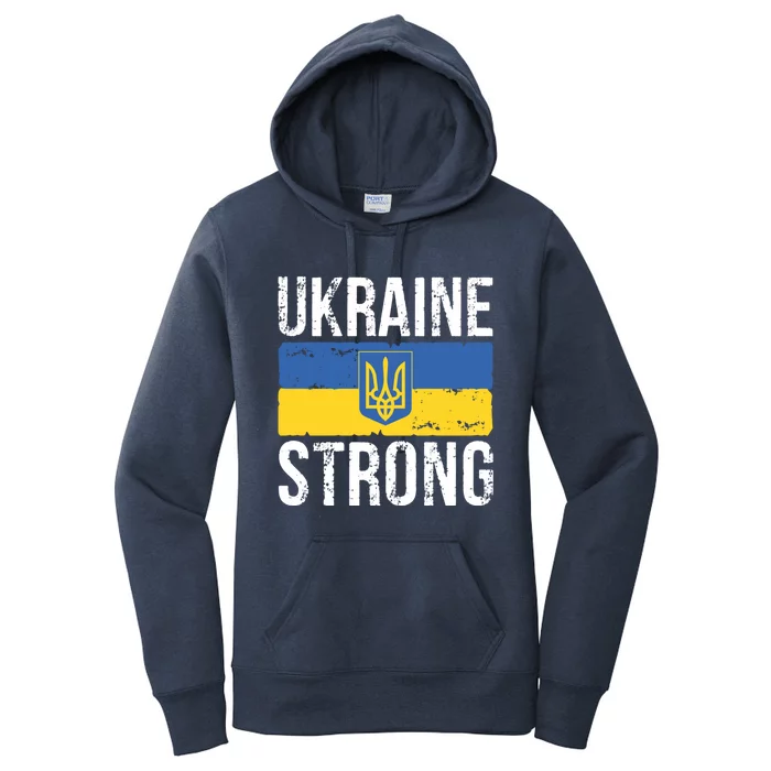 Ukraine Strong I Stand With Ukraine Flag Outfit Gift Women's Pullover Hoodie