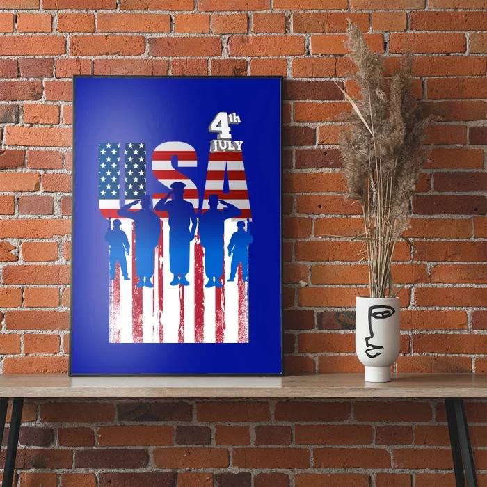 Usa Service July 4th Fourth Veterans Patriotic America Cool Gift Poster