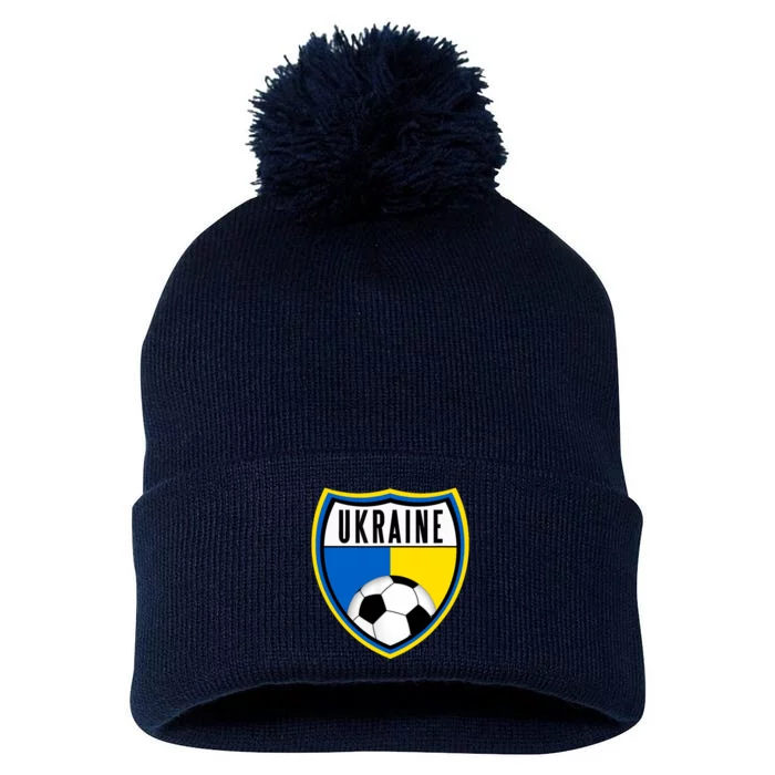 Ukraine Soccer Jersey Ukrainian Flag Pom Pom 12in Knit Beanie