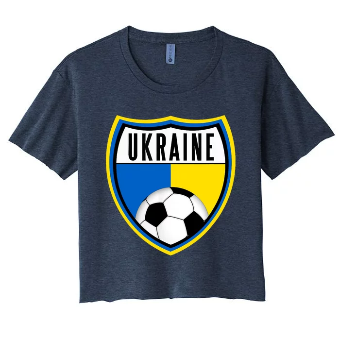 Ukraine Soccer Jersey Ukrainian Flag Women's Crop Top Tee