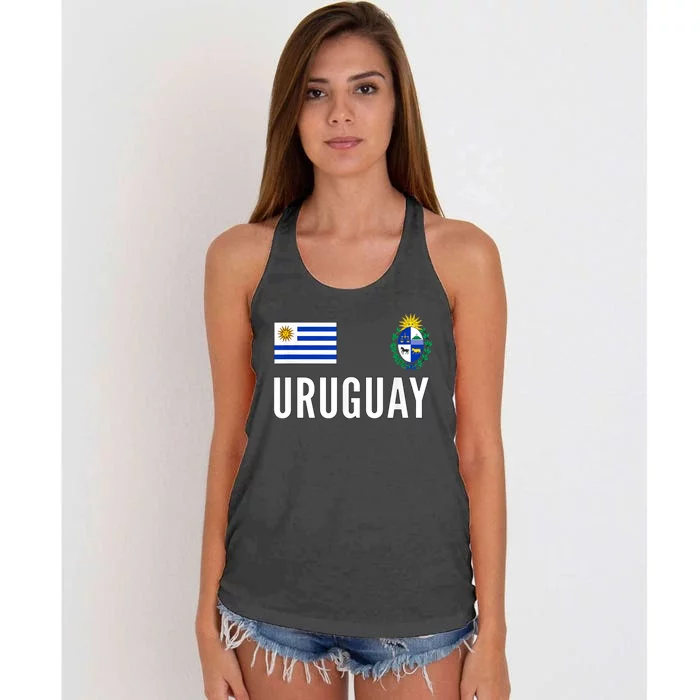 Uruguay Soccer Jersey Football Fan Support Women's Knotted Racerback Tank