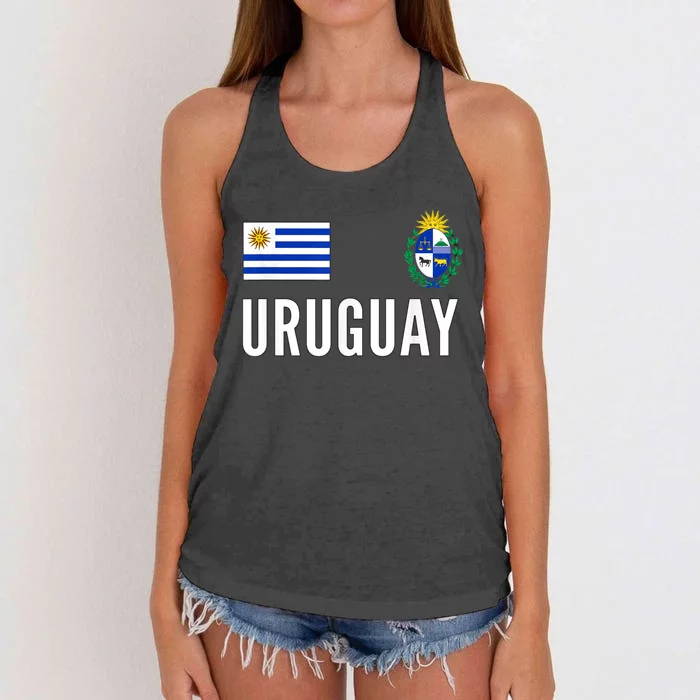 Uruguay Soccer Jersey Football Fan Support Women's Knotted Racerback Tank