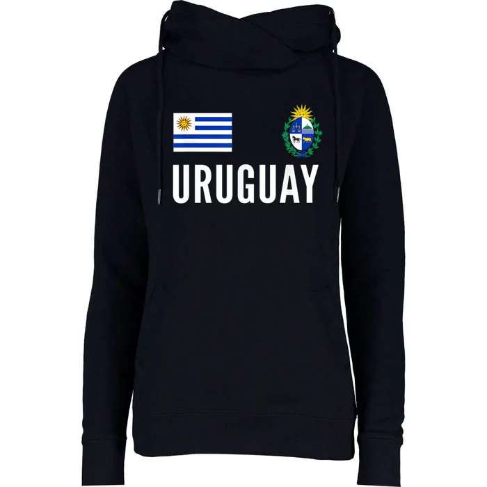 Uruguay Soccer Jersey Football Fan Support Womens Funnel Neck Pullover Hood