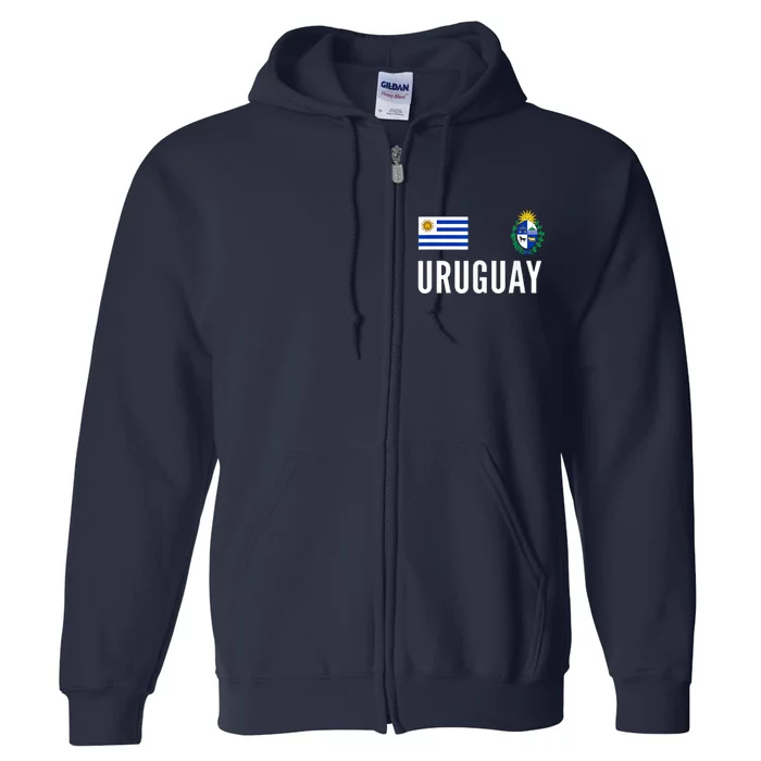 Uruguay Soccer Jersey Football Fan Support Full Zip Hoodie