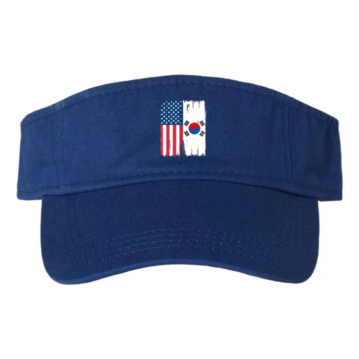 Usa South Korean Flag Meaningful Gift Valucap Bio-Washed Visor