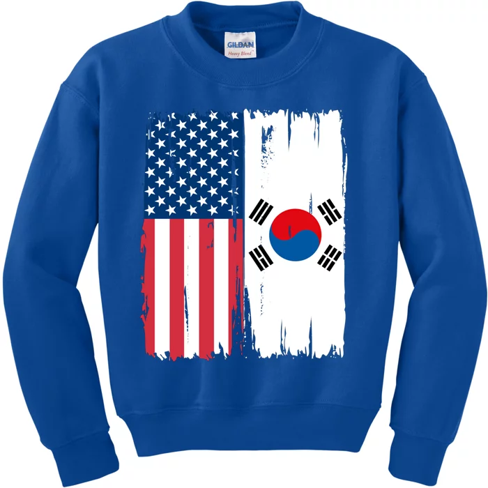 Usa South Korean Flag Meaningful Gift Kids Sweatshirt