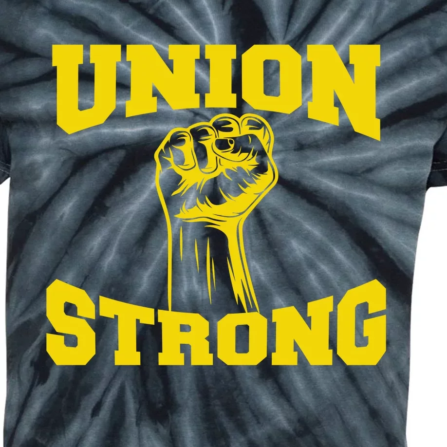 Union Strong Labor Day Graphic Kids Tie-Dye T-Shirt