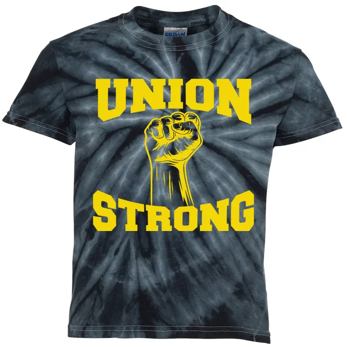 Union Strong Labor Day Graphic Kids Tie-Dye T-Shirt