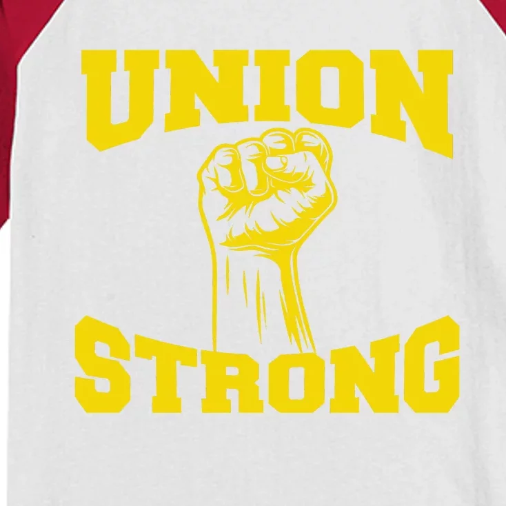 Union Strong Labor Day Graphic Kids Colorblock Raglan Jersey