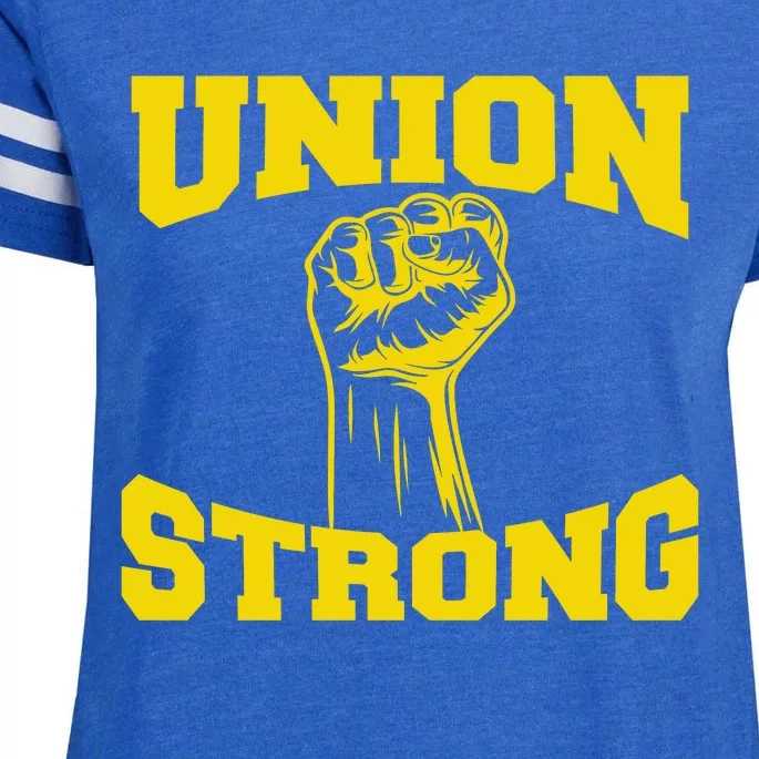 Union Strong Labor Day Graphic Enza Ladies Jersey Football T-Shirt