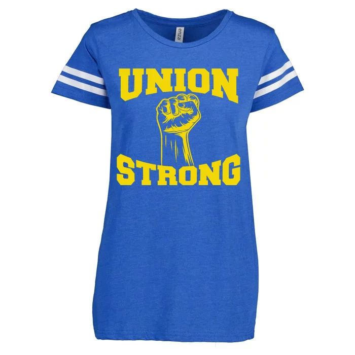 Union Strong Labor Day Graphic Enza Ladies Jersey Football T-Shirt