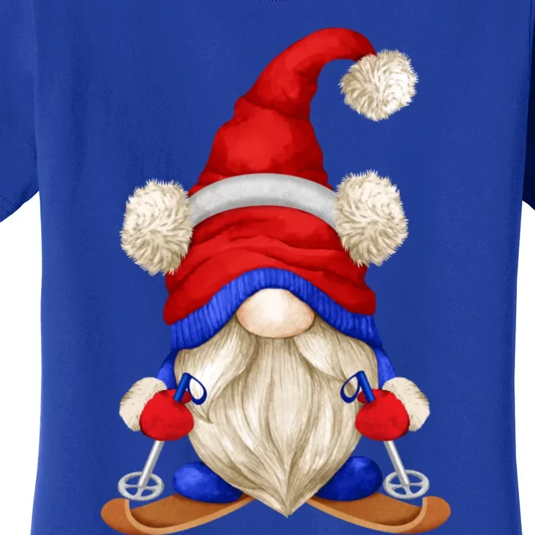 Unique Ski Lover Winter Gnome Graphic And Ski Dad Meaningful Gift Women's T-Shirt