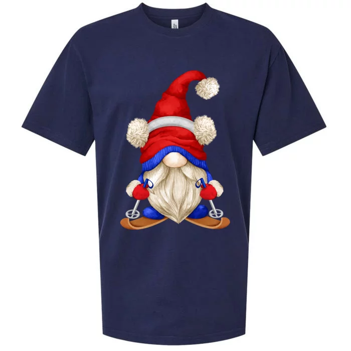 Unique Ski Lover Winter Gnome Graphic And Ski Dad Meaningful Gift Sueded Cloud Jersey T-Shirt