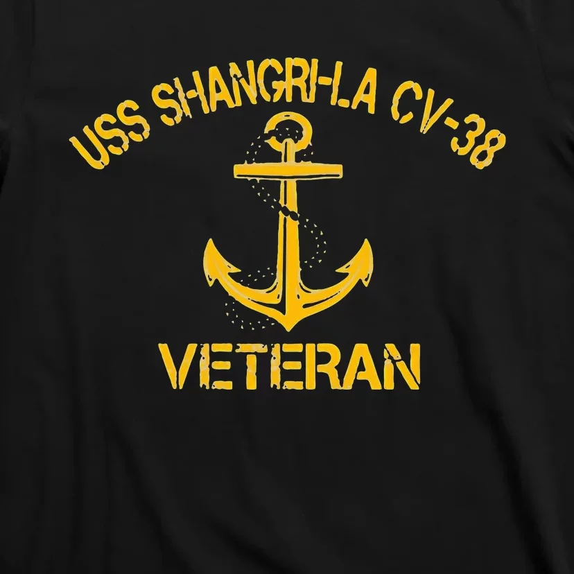 Uss Shangri La Cv 38 Aircraft Carrier Veteran Veterans Day T-Shirt