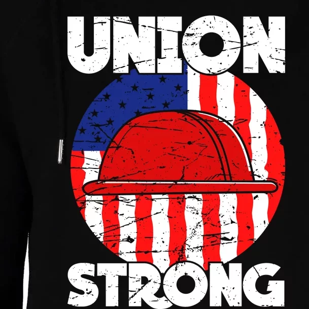 Union Strong Labor Day Graphic Womens Funnel Neck Pullover Hood