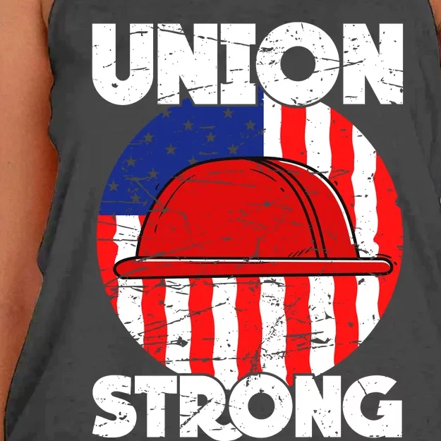 Union Strong Labor Day Graphic Women's Knotted Racerback Tank