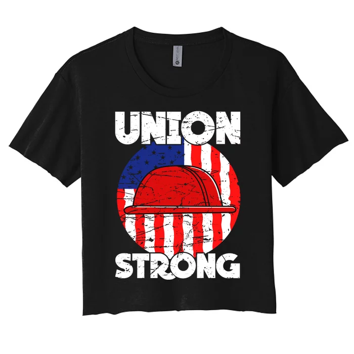 Union Strong Labor Day Graphic Women's Crop Top Tee