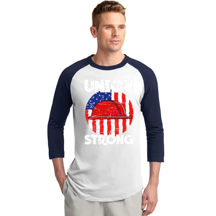 Union Strong Labor Day Graphic Baseball Sleeve Shirt