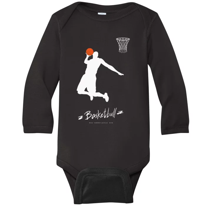 USA Summer League Basketball Lover Baby Long Sleeve Bodysuit