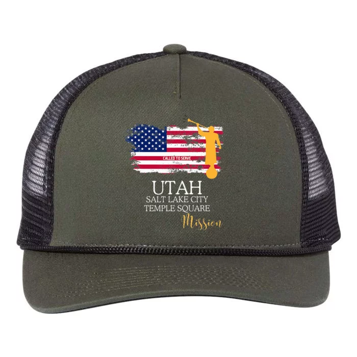 Utah Salt Lake City Temple Square Mormon Lds Mission Mission Retro Rope Trucker Hat Cap