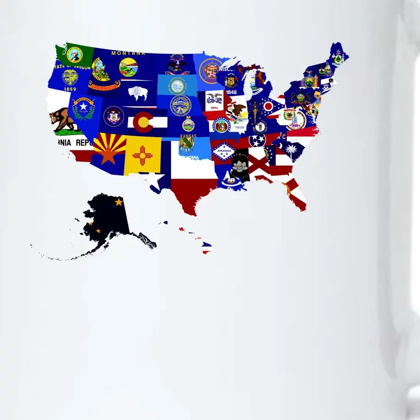 United States Map With Embeded Flags Black Color Changing Mug