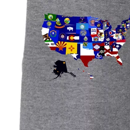 United States Map With Embeded Flags Doggie 3-End Fleece Hoodie