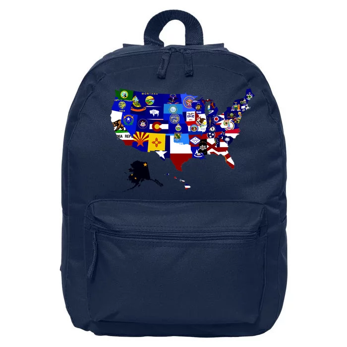 United States Map With Embeded Flags 16 in Basic Backpack