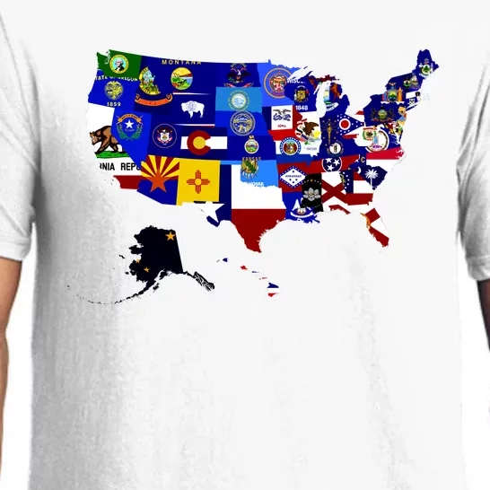 United States Map With Embeded Flags Pajama Set