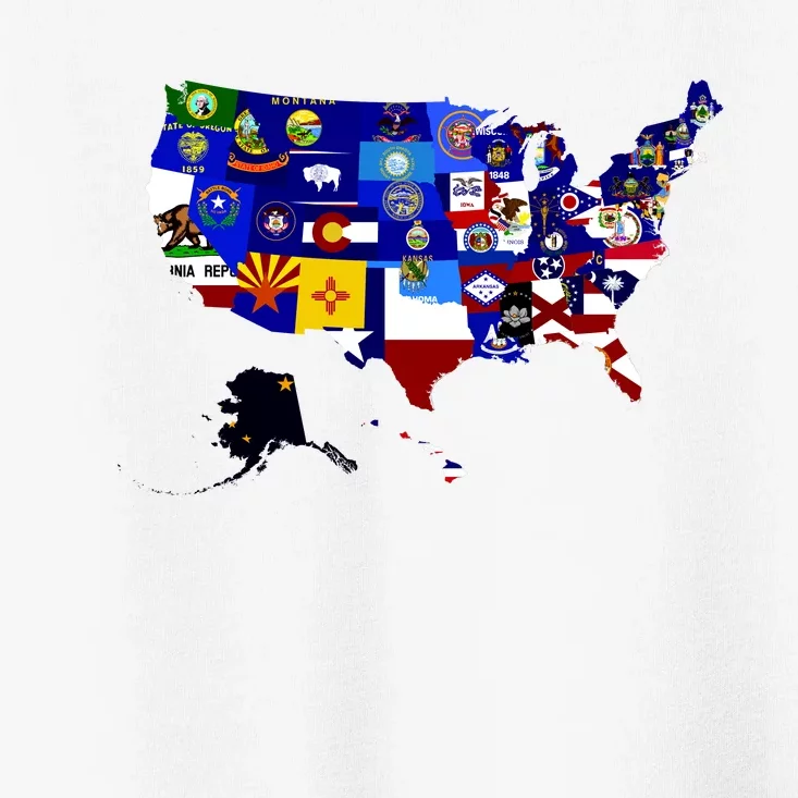 United States Map With Embeded Flags Toddler T-Shirt