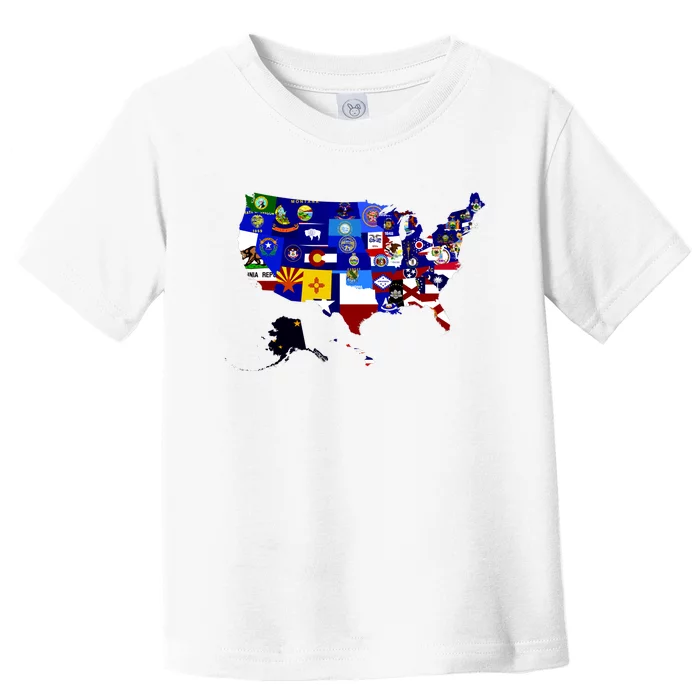 United States Map With Embeded Flags Toddler T-Shirt