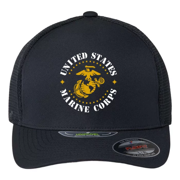 United States Marine Corps Logo Flexfit Unipanel Trucker Cap