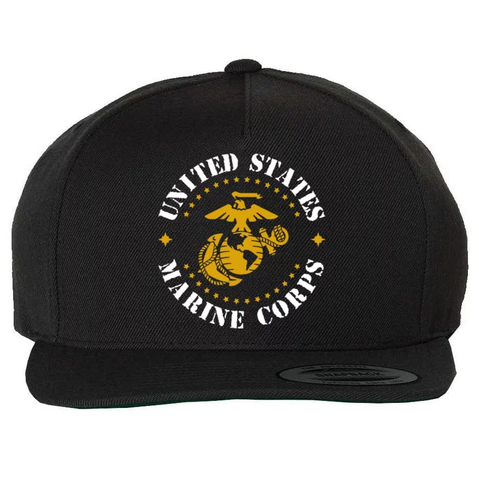 United States Marine Corps Logo Wool Snapback Cap