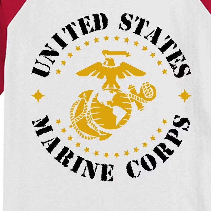 United States Marine Corps Logo Kids Colorblock Raglan Jersey