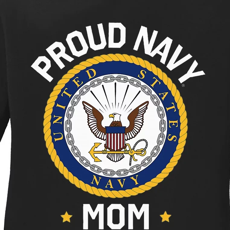 United States Mothers Day Proud Mom Eagle Emblem Ladies Long Sleeve Shirt