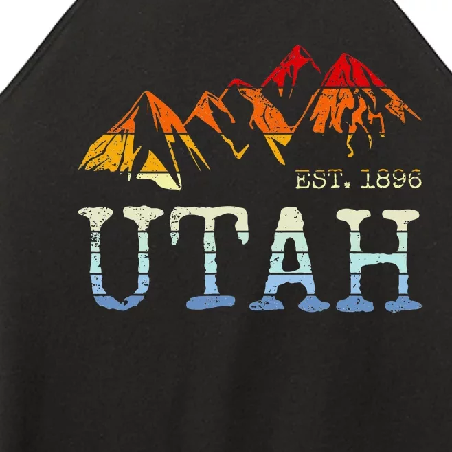 Utah Sunset Mountain Home Est 1896 Cool Hiking Women’s Perfect Tri Rocker Tank