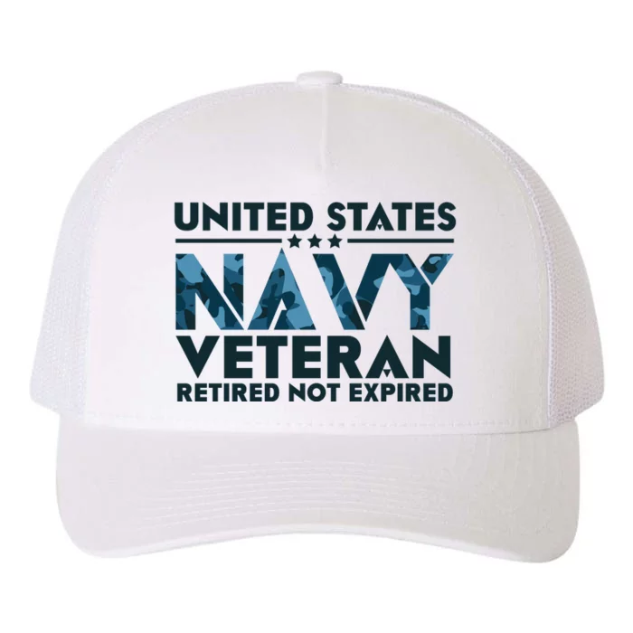 United States NA'VY Veteran Retired Not Expired Yupoong Adult 5-Panel Trucker Hat