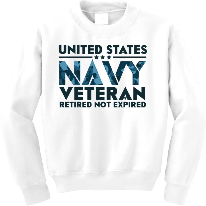 United States NA'VY Veteran Retired Not Expired Kids Sweatshirt