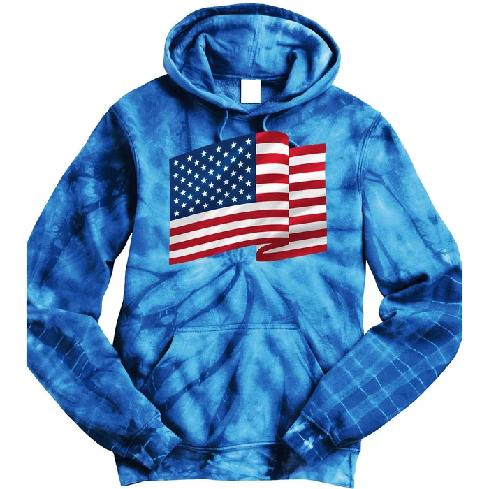 United States Of America Flag Waving Tie Dye Hoodie