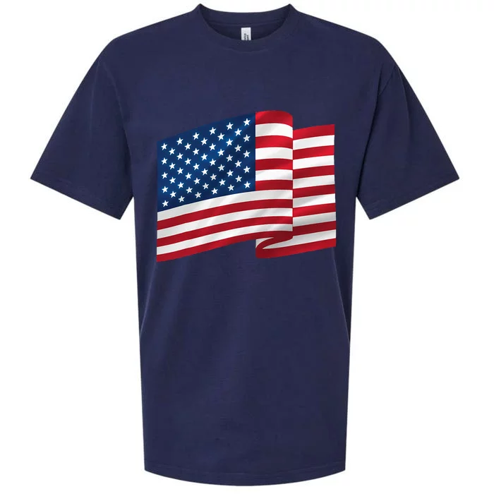 United States Of America Flag Waving Sueded Cloud Jersey T-Shirt