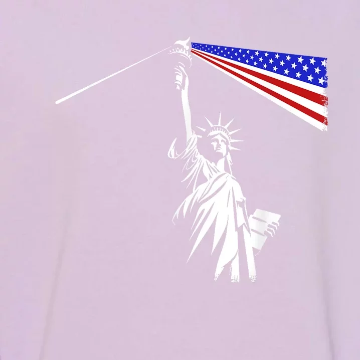 Usa Statue Of Liberty 4th Of July Novelty Funny Patriotic Garment-Dyed Sweatshirt