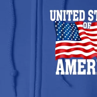 United States Of America Us Flag 4th Of July Gift Full Zip Hoodie