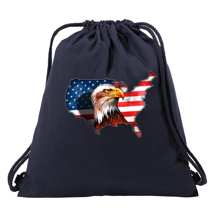 United States Of America Bald Eagle Drawstring Bag