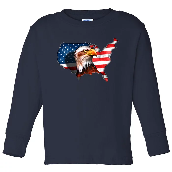 United States Of America Bald Eagle Toddler Long Sleeve Shirt